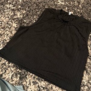 SHEIN Black Sleeveless Crop Top Large